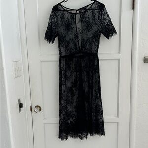 Forever 21 Black Lace Midi Dress